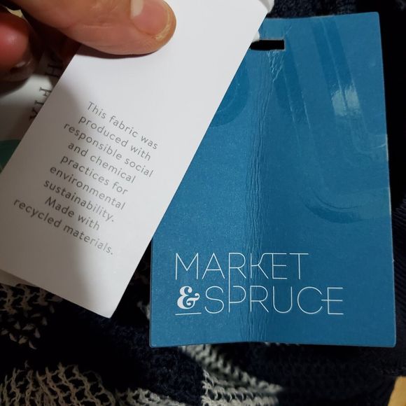 Market & Spruce Blue/White Long Sleeve Striped Sweater Size XS NWT - Picture 7 of 9